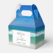 Tropisch strand foto mooie blauwe oceaan bruiloft bedankdoosjes (Voorkant Zijde)