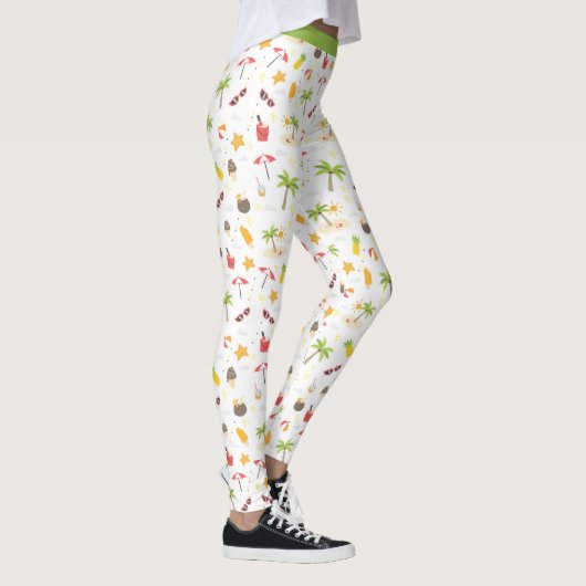 Tropisch strand Fun Palm Trees Ananas Zonnebril Leggings (Rechts)