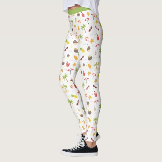 Tropisch strand Fun Palm Trees Ananas Zonnebril Leggings (Links)
