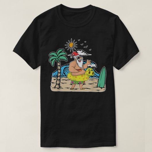 Tropisch strand Funny Kerstmis Kerstmis T-shirt (Design voorkant)