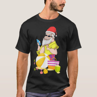 Tropisch strand Funny Santa Hawaii zomerkerst T-shirt