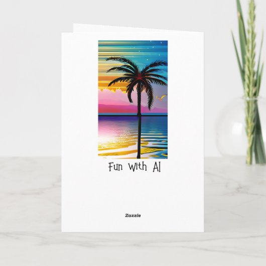 Tropisch strand | Gefeliciteerd Kaart (Achterkant)