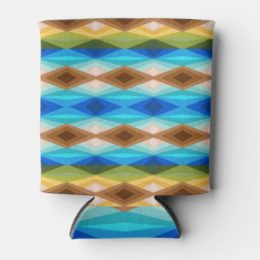 Tropisch strand gekleurde caleidoscoop Abstracte k Blikjeskoeler (Voorkant)