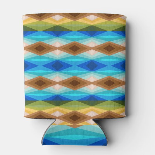 Tropisch strand gekleurde caleidoscoop Abstracte k Blikjeskoeler (Achterkant)