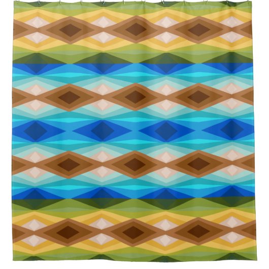 Tropisch strand gekleurde caleidoscoop Abstracte k Douchegordijn (Voorkant)