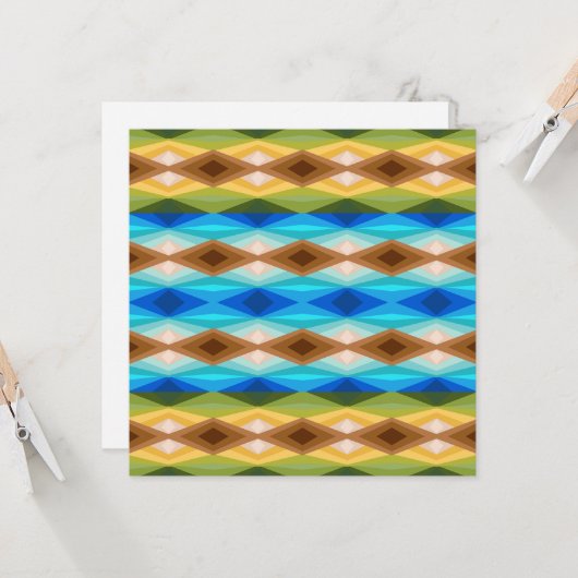 Tropisch strand gekleurde caleidoscoop Abstracte k Kaart (Voorkant / Achterkant in situ)