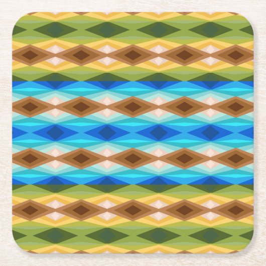 Tropisch strand gekleurde caleidoscoop Abstracte k Kartonnen Onderzetters (Voorkant)