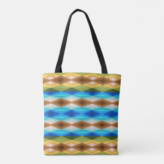 Tropisch strand gekleurde caleidoscoop Abstracte k Tote Bag (Achterkant)
