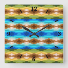 Tropisch strand gekleurde caleidoscoop Abstracte k Vierkante Klok