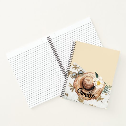 Tropisch strand gepersonaliseerd notitieboek (Binnen)