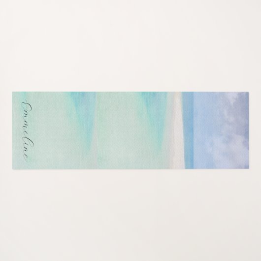 Tropisch strand gepersonaliseerd yogamat (Achterkant (horizontaal))