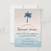 Tropisch Strand Glitter Palm Oefen Diner Kaart (Voorkant)
