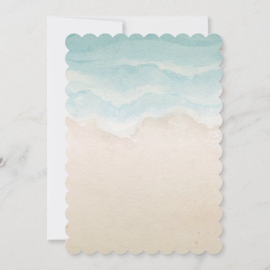 Tropisch strand Glitter Palm Save The Date (Achterkant)