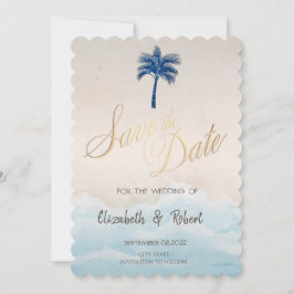 Tropisch strand Glitter Palm Save The Date