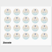 Tropisch Strand Glitterpalm Ronde Sticker (Vel)