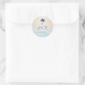 Tropisch Strand Glitterpalm Ronde Sticker (Tas)