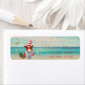 Tropisch, strand, gnome Slaapes Etiket (Insitu)