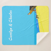 Tropisch strand, Goa, India, gepersonaliseerd Sherpa Deken (Voorkant (horizontaal))