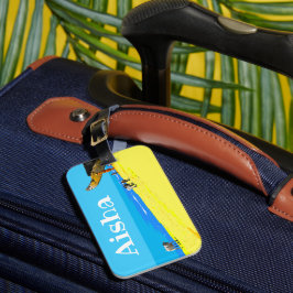 Tropisch strand, Goa, Indië, met jouw naam Bagage Bagagelabel