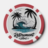 Tropisch strand golf & palmboom poker chips (Achterkant)