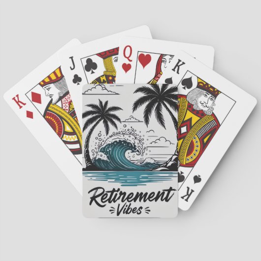 Tropisch strand golf & palmboom pokerkaarten (Achterkant)