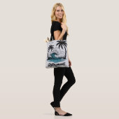 Tropisch strand golf & palmboom tote bag (Op model)