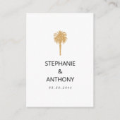 Tropisch strand goudpalm, bestemming bruiloft informatiekaartje (Achterkant)