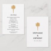 Tropisch strand goudpalm, bestemming bruiloft informatiekaartje (Voorkant / Achterkant)