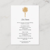 Tropisch strand goudpalm, bestemming bruiloft informatiekaartje (Voorkant)