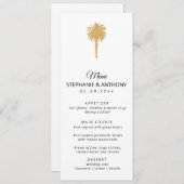 Tropisch strand goudpalm, bestemming bruiloft menu (Voorkant / Achterkant)