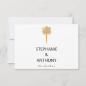 Tropisch strand goudpalm, bestemming bruiloft RSVP kaartje (Achterkant)