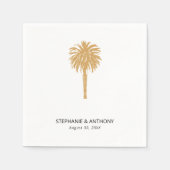 Tropisch strand goudpalm, bestemming bruiloft servet (Voorkant)