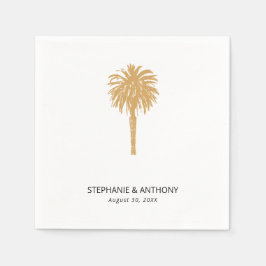 Tropisch strand goudpalm, bestemming bruiloft servet