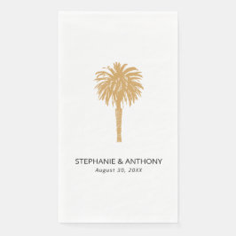 Tropisch strand goudpalm, bestemming bruiloft servet