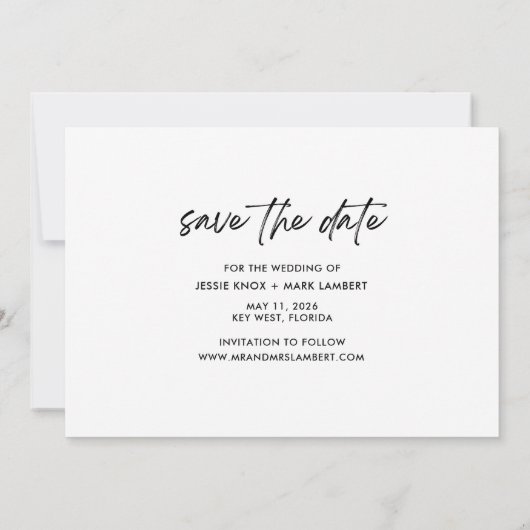 Tropisch strand Grappige Bestemming Bruiloft Save The Date (Achterkant)