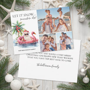 Tropisch strand grappige kerstfoto feestdagenkaart
