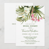 Tropisch strand Greenery Pink Floral Vrijgezellenf Kaart (Voorkant / Achterkant)