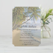 Tropisch strand, handpalm, Vrijgezellenfeest teken Kaart (Staand voorkant)