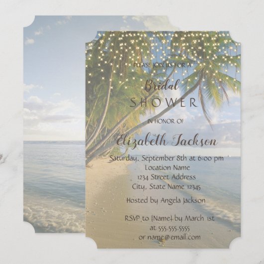 Tropisch strand, handpalm, Vrijgezellenfeest teken Kaart (Voorkant / Achterkant)