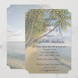 Tropisch strand, handpalm, Vrijgezellenfeest teken Kaart