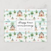 Tropisch Strand Happy Home Jubileum Makelaardij Briefkaart (Voorkant)