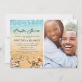 Tropisch strand hart foto koppels douche kaart (Voorkant)