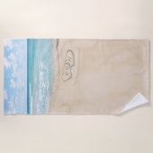 Tropisch  strand hart Shore Monogram Strandlaken (Voorkant)