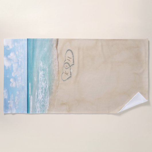 Tropisch  strand hart Shore Monogram Strandlaken (Voorkant)