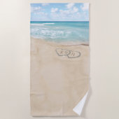 Tropisch  strand hart Shore Monogram Strandlaken (Voorkant)