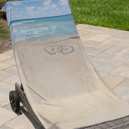 Tropisch  strand hart Shore Monogram Strandlaken