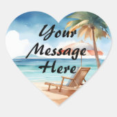 Tropisch strand hart sticker (Voorkant)