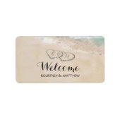 Tropisch  strand hart zand etiket (Voorkant)