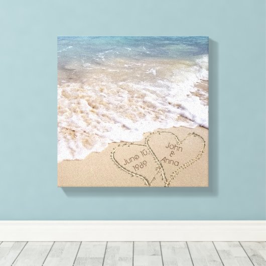 tropisch strand harten turquoise oceaan canvas afdruk (Insitu (Houten vloer))