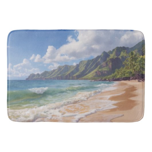 Tropisch strand Hawaï Badmat (Voorkant)